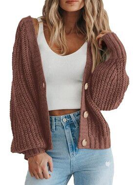 Cozy Chunky Knit Open Front Cardigan Sweater for Fall Outfits & Layering
